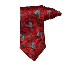 Roberto Cellini Chicks Dig Me Rooster Novelty Necktie Red Polyester